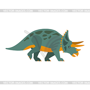 Triceratops динозавр юрского периода, Prehistori - цветной векторный клипарт