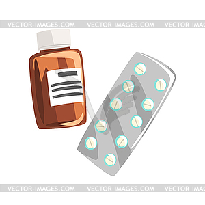 Drugs And Pills, Part Of Doctor Of Medicine - vector clip art