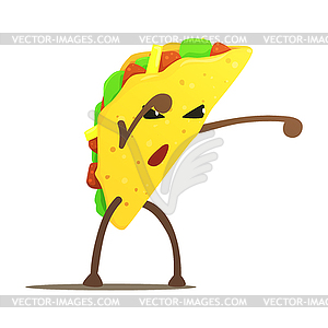 Mexican Taco Street Fighter, Fast Food Bad Guy - vector image