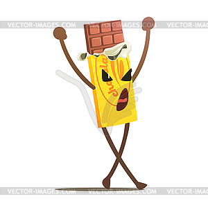 Chocolate Bar Half Unwrapped Street Fighter, Fast - vector clipart