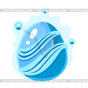 Blue Egg With Bubbles And Stripes, Fantastic Natura - vector clipart