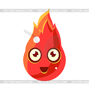Red Fire Element In FlamesEgg-Shaped Cute - vector image