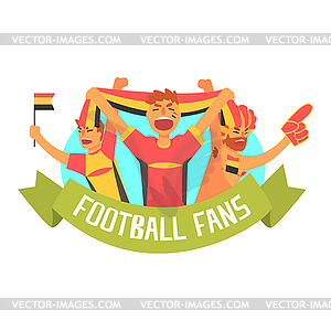 Cheering Happy Supporting Crowd Of National German - vector clipart