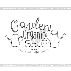 Garden Organic Natural Product Shop Black And - vector image