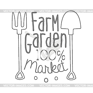 100 процентов Farm Garden Market Black And White Prom - изображение в векторе / векторный клипарт