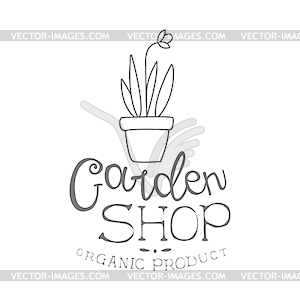 Garden Shop Natural Product Black And White Promo - vector clipart