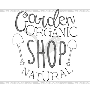 Garden Natural Organic Shop Black And White Promo - vector image