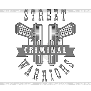 Criminal Outlaw Street Club Black And White Sign - vector clipart