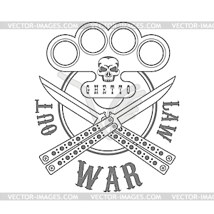 Criminal Outlaw Street Club Black And White Sign - vector clipart