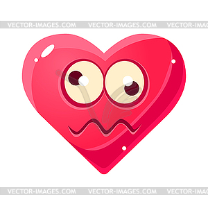 Dizzy Emoji, Pink Heart Emotional Facial - vector image
