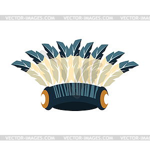 Tall War Bonnet With Feathers, Native American - royalty-free vector image