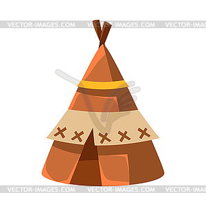 Wigwam Leather Living Hut, Native American Indian - vector clipart