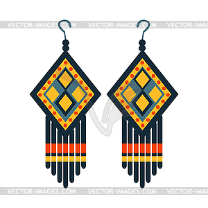 Jewelry Earrings For Woman, Native American Indian - vector image