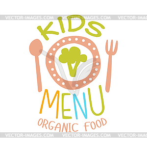 Organic Food For Kids, Cafe Special Menu For - vector EPS clipart