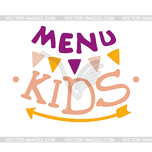 Kids Food, Cafe Special Menu For Children Colorful - vector clip art