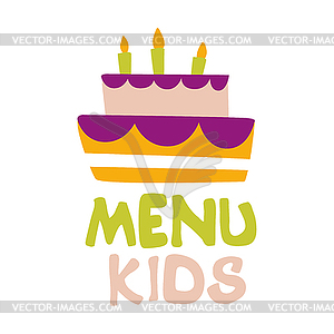 Kids Food, Cafe Special Menu For Children Colorful - vector clipart