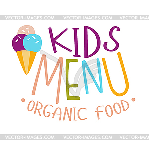 Дети Экологически чистые продукты питания, Кафе Специальное меню для детей - векторный эскиз