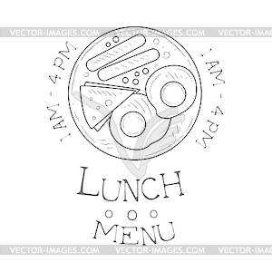 Cafe Lunch Menu Promo Sign In Sketch Style With - vector clipart