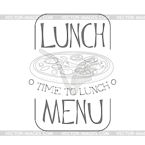 Cafe Lunch Menu Promo Sign In Sketch Style With - vector image