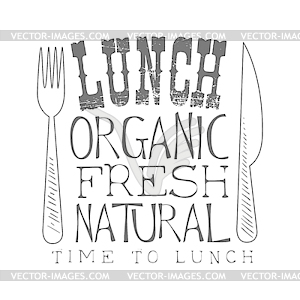 Fresh Organic Natural Cafe Lunch Menu Promo Sign - vector clipart