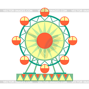 Big Ferris Wheel Ride, Part Of Amusement Park And - vector clipart