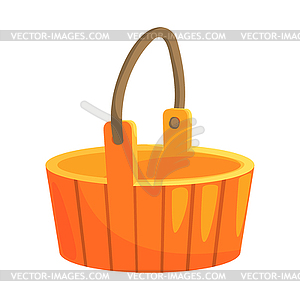 Traditional Wooden Bucket With Handle, Part Of - vector EPS clipart