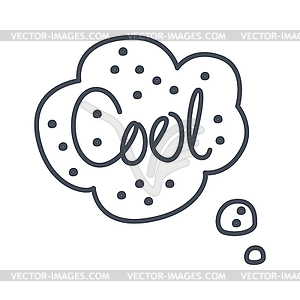 Word Cool, Comic Speech Bubble Template, Black And - vector image