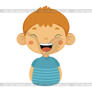Laughing Out Loud Милый мальчик с большими ушами В - векторизованное изображение клипарта