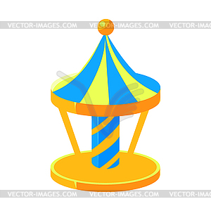 Blue And Yello Merry-Go-Round, Fairy Tale Candy Lan - vector image