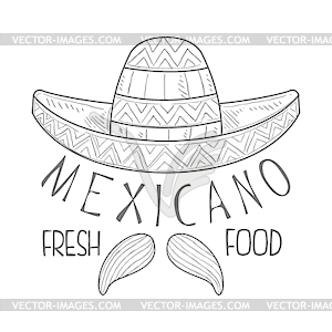 Restaurant Mexican Fresh Food Menu Promo Sign In - vector clipart