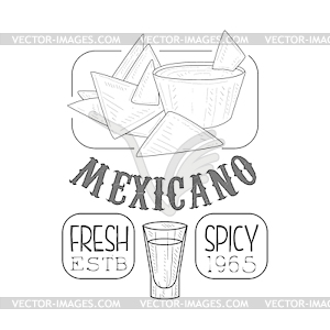 Restaurant Fresh Mexican Food Menu Promo Sign In - vector image