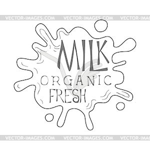 Органические свежее молоко Promo продукта Вход Эскиз - векторное изображение