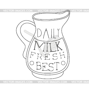 Best Daily Fresh Milk Product Promo Sign In Sketch - vector clip art