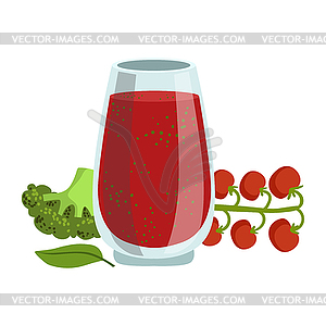 Tomato And Broccoli Smoothie, Non-Alcoholic Fresh - vector clipart