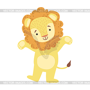 Lion Cute Toy Animal With Detailed Elements Part - vector image