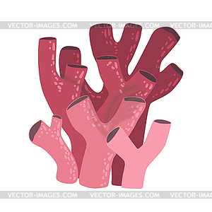 Burgundy Tube Coral, Tropical Reef Marine - vector clipart