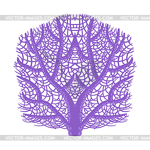 Violet Fan Coral, Tropical Reef Marine - vector clip art