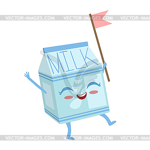 Молоко коробки Симпатичные Аниме Гуманизированные мультяшный еды - векторный клипарт EPS