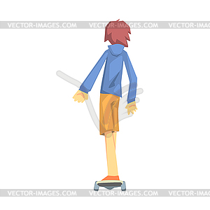 Guy Riding Skateoard, Part Of Teenagers Practicing - vector clipart