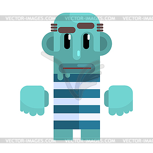Жирный Tramp с голубой кожи в Stripy Marine Top, - изображение в векторном формате