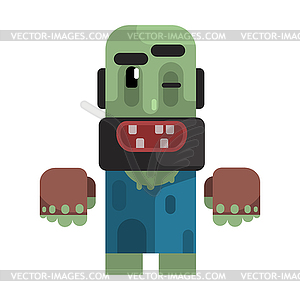 Dirty Tramp With Beard, Stained Clothes And Rotten - vector clipart