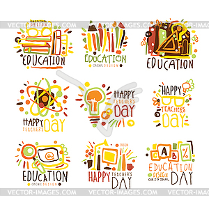 Happy Teachers Day Colorful Graphic Design - vector clipart / vector image