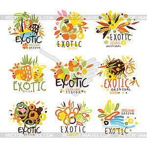 Exotic Summer Vacation Colorful Graphic Design - vector clipart