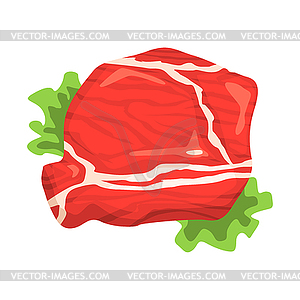 Piece Of Raw Beef, Food Item Rich In Proteins, - vector clipart