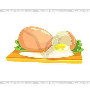 Куриное яйцо, еда Пункт богаты белками, Важно - векторное изображение клипарта