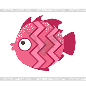 Pink Zigzag Pattern Fantastic Colorful Aquarium - vector clip art