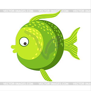 Round With Shades Of Green Fantastic Colorful - vector clipart