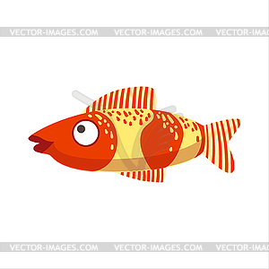 Red And Yellow Fantastic Colorful Aquarium Fish, - vector clipart / vector image