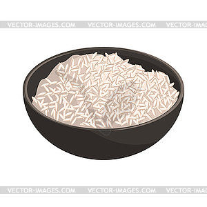 Bowl Of Rice, Food Item Rich In Proteins, - vector image