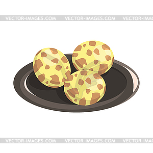 Перепелиные яйца, продукты питания Item богаты белками, Важно - векторный рисунок